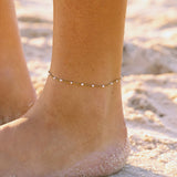 White Beaded Anklet